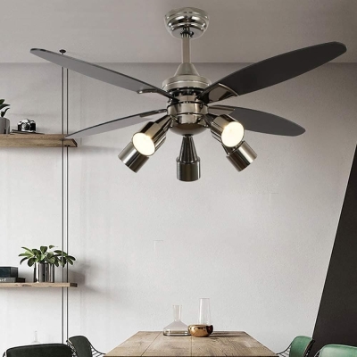 48 in. Indoor Modern Black Chandelier Ceiling Fan with Remote Control, Quietest Fan for Sleeping with 5 Rotatable Lights