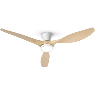 52 in. Ceiling Fan with Lights and Remote, Flush Mount Low Profile Ceiling Fan, Reversible Bedroom Ceiling Fans, Living Room Fan, Oak Kitchen Ceiling Fan