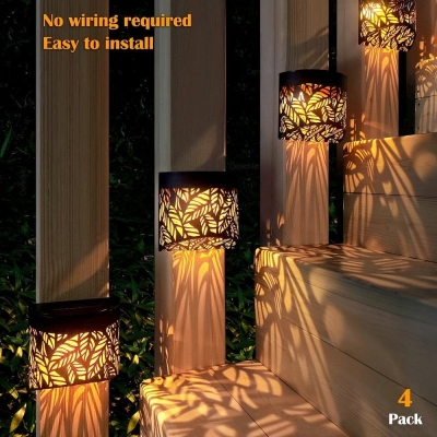 Leaf-Shaped Solar Outdoor Wall Light, Waterproof Wall-Mounted Outdoor Lamp for Deck Garden Patio Porch Holiday Decoration
