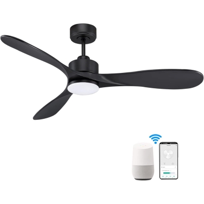 52 in. Smart Ceiling Fan with Lights and Remote, Fast Ceiling Fan with Wi-Fi Alexa, APP Control, Dimmable 3 Blades Ceiling Fan for Bedroom Patio Porch