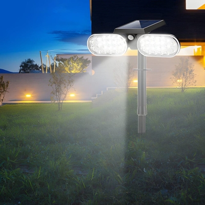 Modern Black Solar LED Spot Light with Motion Sensor, 32 High-Brightness LEDs, Adjustable Heads, 180&deg; Rotation, Up to 12 Hours Lighting
