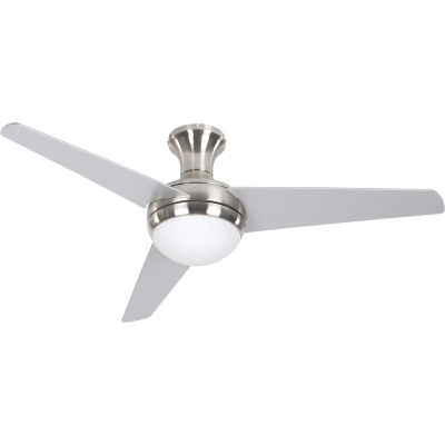 48 in. Brushed Nickel Ceiling Fan, Mid Century Modern Ceiling Fan