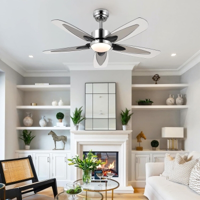 42 in. Black Ceiling Fan with Lights and Remote APP Control, Modern Reversible Dimmable Ceiling Fan, Low Profile Ceiling Fan for Indoor Outdoor Use