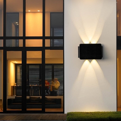 High-Efficiency Solar Outdoor Wall Light with Adjustable Beam Angle, Bright LED, Energy-Saving, and Unique Up-Down Lighting Effects for American Homes