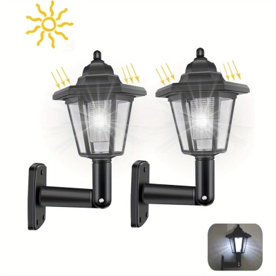 Hexagonal Wall Mount Solar Outdoor Light, LED Solar Sconce Wall Lantern Lamp, Outdoor Solar Street Light for Patio Porch Garden Decor