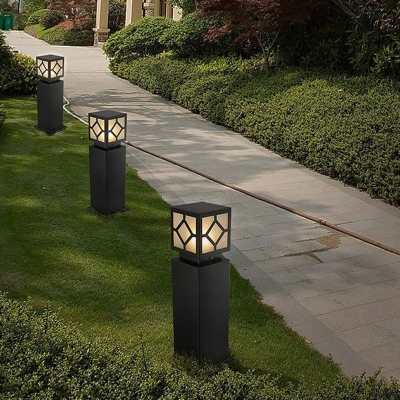 High Transparency Frosted Glass Square Outdoor Light, Elegant Lawn Lamp for Garden, Patio, Walkway, Driveway, Warm and Comfortable Atmosphere