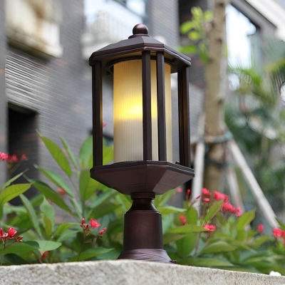 Rust-Resistant Rose Gold Outdoor Deck Post Light, Retro Industrial Style for Garden, Lawn, Yard, Fence, and Gate Posts, Waterproof and Durable