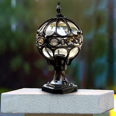 Durable Die-Cast Aluminum Outdoor Pillar Light with Glass Lampshade, Waterproof, Rustproof, Ideal for Gates, Fences, Patios, and Paths