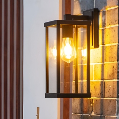 Durable Modern Aluminum and Glass Outdoor Wall Lamp with E27 Bulb Base, High Light Transmittance, and Waterproof Design for Villas, Gardens, and Balconies