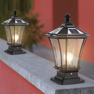 Elegant Waterproof Outdoor Lamp with Glass and Metal Design, Available in Wired and Solar Options, Auto-Charging Solar Lights for Night Use