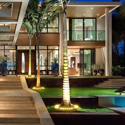 Durable Double Layer Waterproof Outdoor LED Spotlight with Tempered Glass Lampshade, Rust-Proof Aluminum Body, and Easy Installation for Landscape Lighting