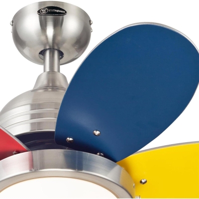 30 in. Brushed Nickel Ceiling Fan, Indoor Ceiling Fan with Light