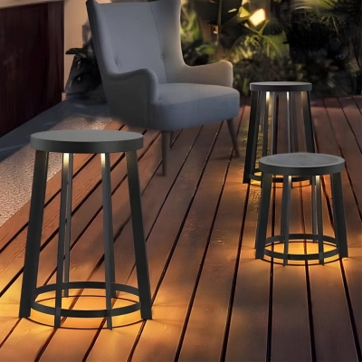 Stainless Steel Outdoor Garden Lights, Rustproof, Waterproof, Energy-Saving LED, Dual Function as Small Table or Stool, Ideal for Rain or Snow