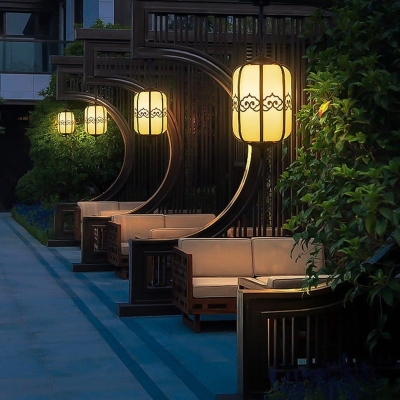 Elegant Waterproof Outdoor Chandelier with Marble-Like Lampshade and Die-Cast Aluminum Body for a Warm, Antique Courtyard Atmosphere