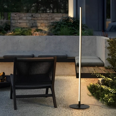 Modern Minimalist Floor Lamp with Durable Aluminum Alloy, Rust-Resistant Iron Base, and Energy-Efficient LED, Solar and Wired Options Available
