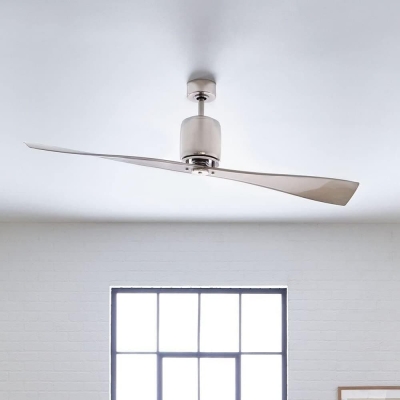 60 in. 2 Blade Mid-Century Ceiling Fan with Remote, Pull Chain, DC Motor and High Airflow Efficiency