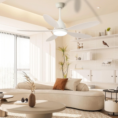 52 in. Remote Control Ceiling Fan and Light, 5 Blades Low Profile Reversible Ceiling Fan for Living Room Bedroom Patio