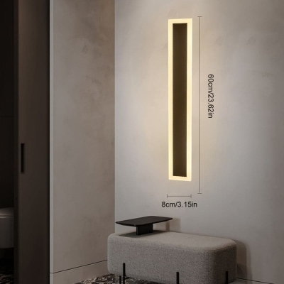 Outdoor LED Liner Wall Light, Outdoor Modern Black LED Wall Mount Light for Doorway Hallway Garden Porch Patio Yard