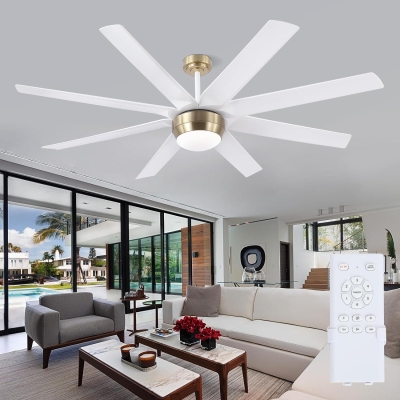 72 in. Ceiling Fan with Bright Light and Remote, Indoor Outdoor Large Ceiling Fans for Living Room Dining Room Porch, Contemporary White Gold Ceiling Fan