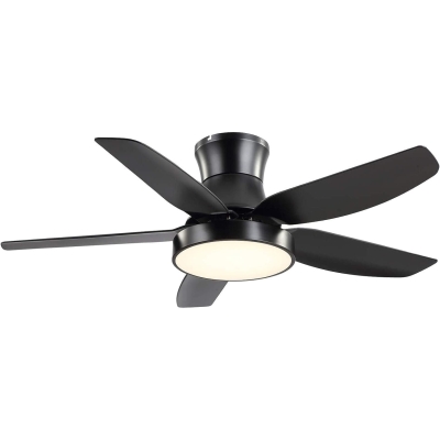 42 in. Low Profile Flush Mount Ceiling Fan with Light Remote Control, Small Ceiling Fan for Living Room Bedroom Dining Room