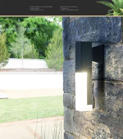 Sturdy Minimalist Outdoor Wall Lights with Energy Efficient LED, Elongated Gray Metal Frame, Perfect for Porch, Doorway, or Garden Wall