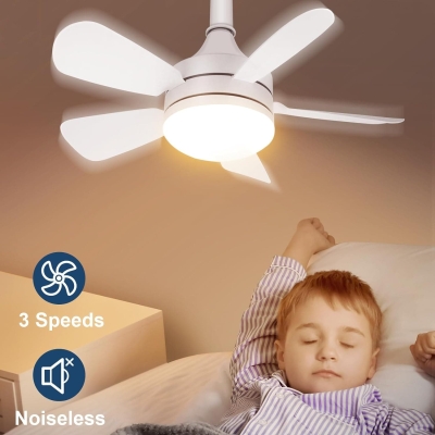 Socket Fan Light with Remote, Quiet Ceiling Fans, Dimmable Bedroom Ceiling Fans, Kitchen Fans with Lights, Living Room Fan