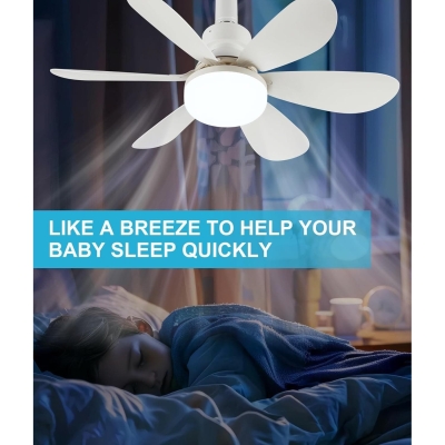 20 in. Light Socket Fan with Remote, Screw In Socket Fan Light, LED Ceiling Fan for Kids Room, Kitchen Ceiling Fans, Corner Ceiling Fan