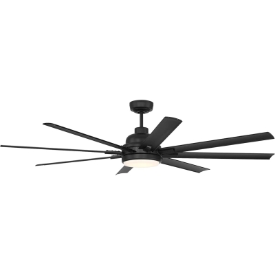 72 in. Contemporary Flat Black Outdoor Ceiling Fan with LED Light and Remote, Smart Wi-Fi Ceiling Fan with Voice Activation, Works with Smart Home Devices