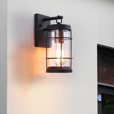 Unique Bubble Effect Glass Wall Sconce with Frosted Iron Body, Waterproof and Rust-Resistant, E27 Lamp Head for Easy Installation and Replacement