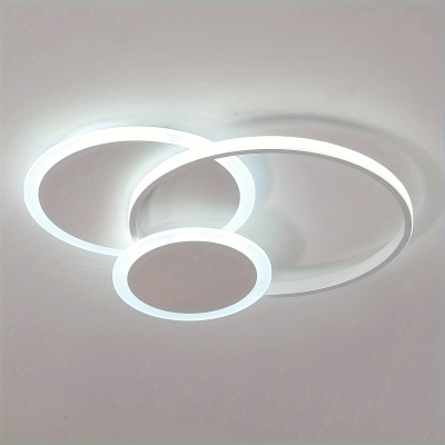 Modern Circle LED Flush Mount Ceiling Light, Dimmable Chandelier Ceiling Lighting for Living Dining Room Bedroom Kitchen