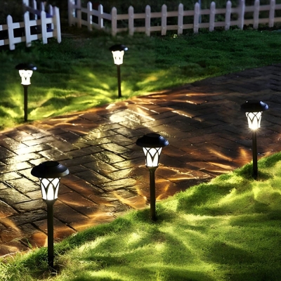 Durable Solar Pathway Lights, Waterproof, Rust-Proof Metal &amp; Glass, Auto-Charging for Night Illumination, Perfect for Gardens &amp; Patios