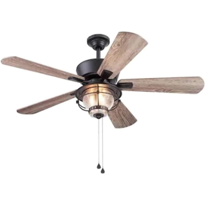 52 in. Matte Bronze Ceiling Fan, LED Indoor Outdoor Ceiling Fans with Light Kit, 5 Blade Ceiling Fan