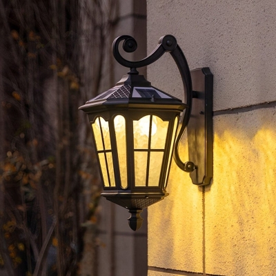 Durable Aluminum &amp; Glass Solar Wall Light with 4 High-Efficiency Panels for Garden, Porch, and Outdoor Spaces, Auto On/Off