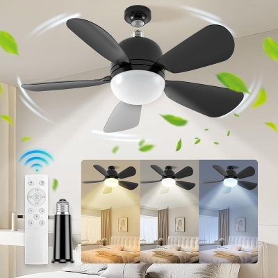 20 in. Socket Fan Light with Remote, Bedroom Ceiling Fans with Lights Screw In Ceiling Fan for Bedroom Kitchen Living Room