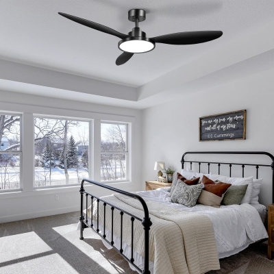 52 in. Ceiling Fan with Light and Remote Control, Modern Industrial Reversible DC Ceiling Fan for Living Room Bedroom Restaurant, Outdoor Fan for Gazebo