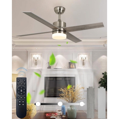 52 in. Brushed Nickel Ceiling Fan, Modern Ceiling Fan with Light and Remote, Beautiful Ceiling Fans, Elegant Ceiling Fans Bedroom Ceiling Fans Patios