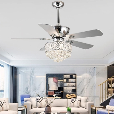 52 in. Crystal Ceiling Fan with Lights Remote Control, Decorative Ceiling Fan with Light, Chandelier Fan, Indoor Fandeliers for Bedroom Living Room