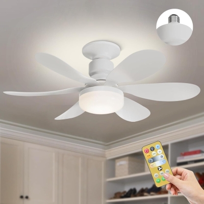Socket Fan Light with Remote, LED Ceiling Fan with Lights for Bedroom Kitchen Balcony