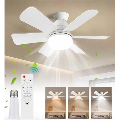 20 in. Compact Ceiling Fan, Screw In Ceiling Fan, Socket Fan Light with Remote