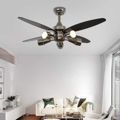 48 in. Modern Black Ceiling Fan with 5 Rotatable Lights and Remote Control, Indoor Quiet Ceiling Fans Chandelier