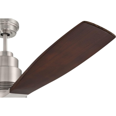 60 in. Indoor Ceiling Fan with LED Light and Remote, 4 Walnut Blades, Satin Brass Ceiling Fan