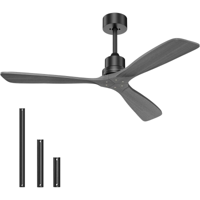 52 in. Grey Modern Ceiling Fan NO Light with Remote, Outdoor Ceiling Fans without Lights, Outdoor Fan for Patio, Good Ceiling Fans