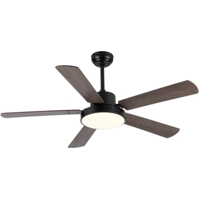 52 in. Downrod Remote Control Ceiling Fan and Light, Indoor Outdoor Modern Smart Ceiling Fan for Bedroom Living Room Patio