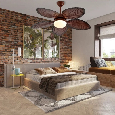 42 in. Tropical Ceiling Fan with LED Light and Remote Control, 5 Leaf Blades LED Ceiling Fan for Living Room Dining Room Bedroom Kitchen