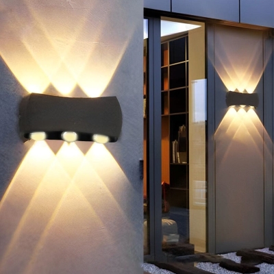 Versatile Black and White Waterproof Outdoor Wall Lamp for Home and Commercial Use, Chic Decorative Lighting with Unique Light and Shadow Effects