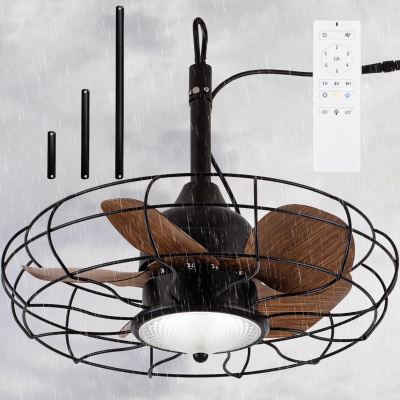 20 in. Outdoor Patio Fans with Remote Control, Hanging Wet Rated Outdoor Ceiling Fans, Outdoor Fans for Pergolas, Gazebo Fan with Light