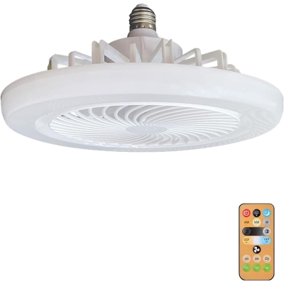 5 Blades Ceiling Fans Light with Remote Control, White Dimmable Light Socket Fan for Bathroom Kitchen Store Room, Garage Ceiling Fan
