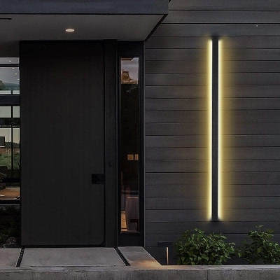 Elegant Black Waterproof Outdoor Wall Light, Perfect for Porches, Patios, and Backyards, Weatherproof Design for Long-Lasting Appeal