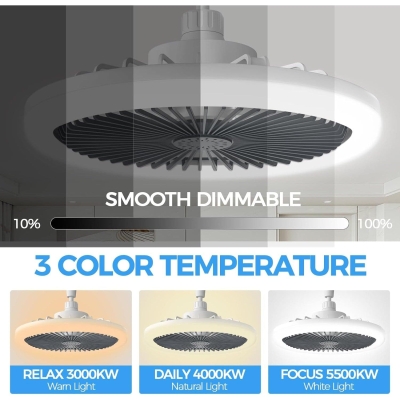Socket Ceiling Fan with Light, Small Enclosed Ceiling Fan with Light and Remote for Bedroom, Bathroom Ceiling Fan with Light, Garage Ceiling Fan