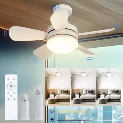 18 in. Socket Fan Light, Dimmable LED Small Ceiling Fan with Light, White Ceiling Fan for Kitchen Bedroom Basement, Garage Ceiling Fan